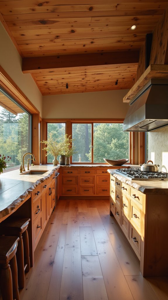 live edge wood accents enrich
