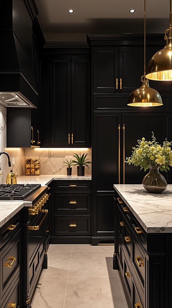 luxurious gold kitchen accents