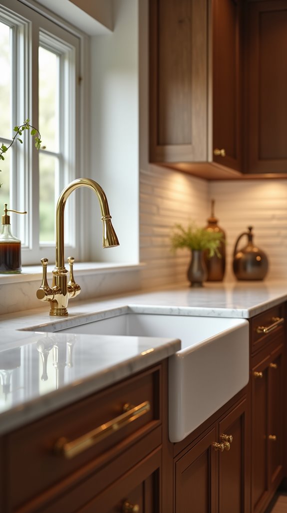 luxurious kitchen white gold