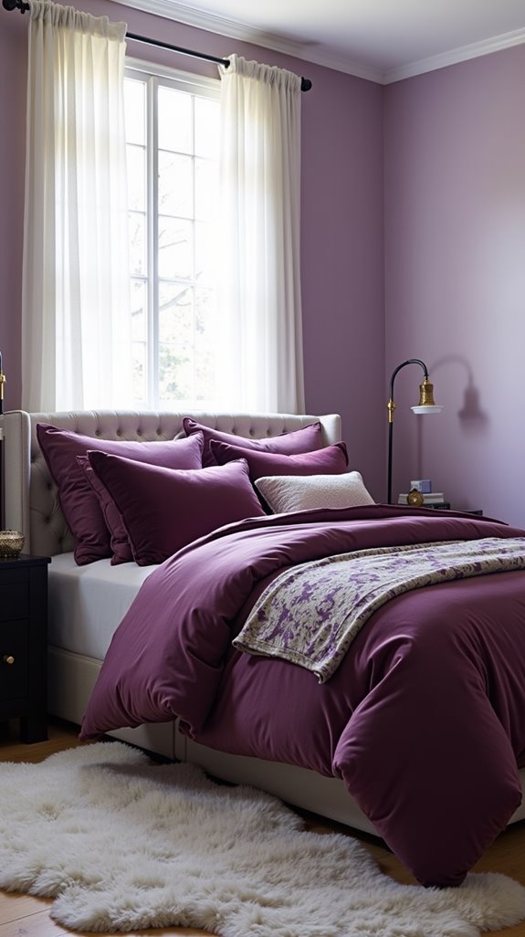 luxurious purple bedding textures