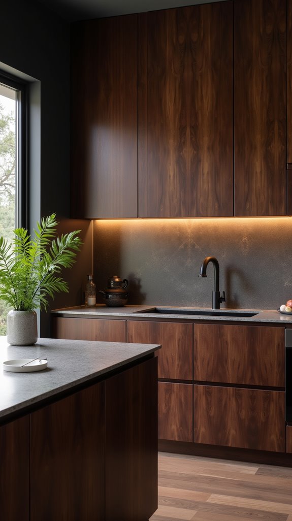 maintain dark wood cabinets