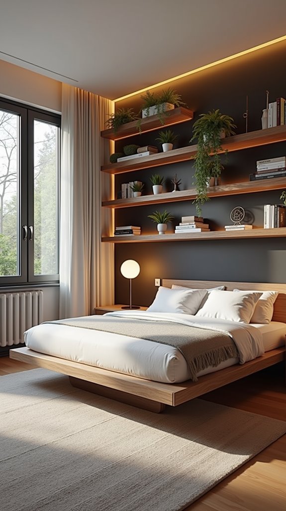 maximize vertical bedroom storage