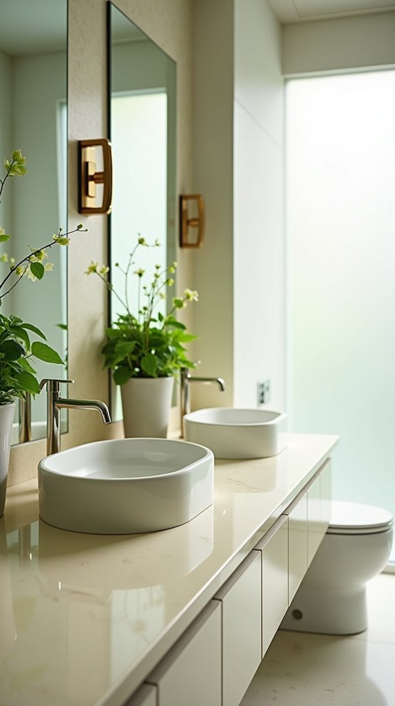 minimalist cream bathroom fixtures