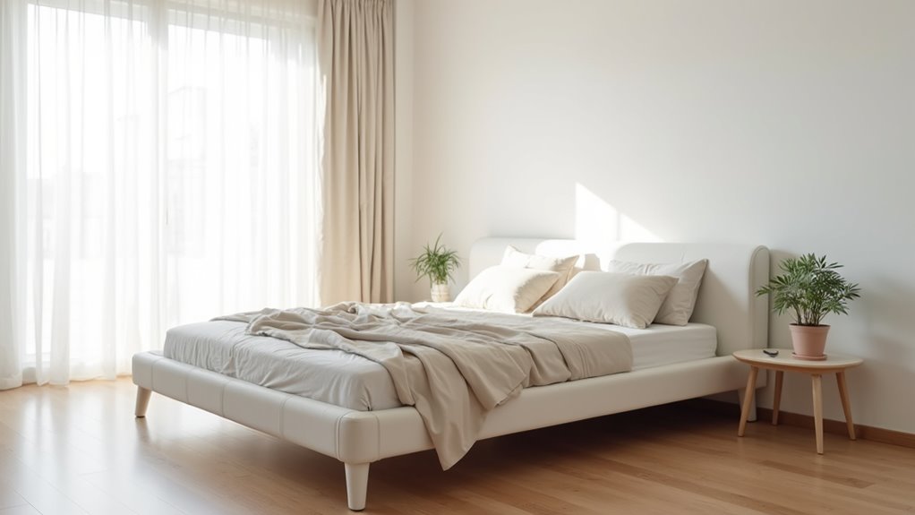 minimalist white bed designs