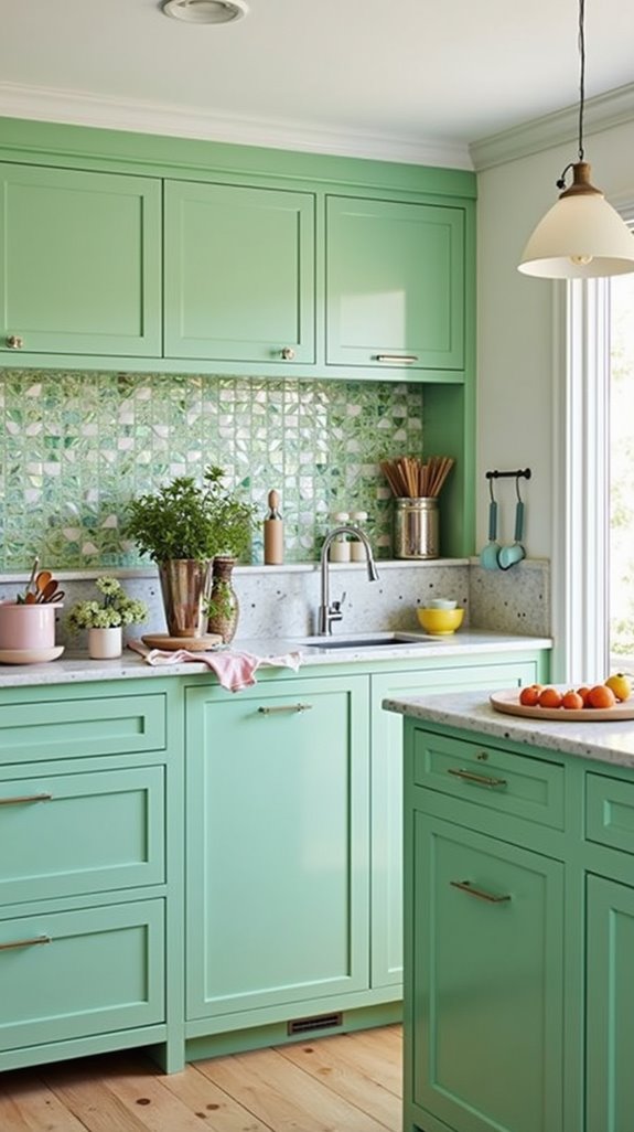 minty green island centerpiece