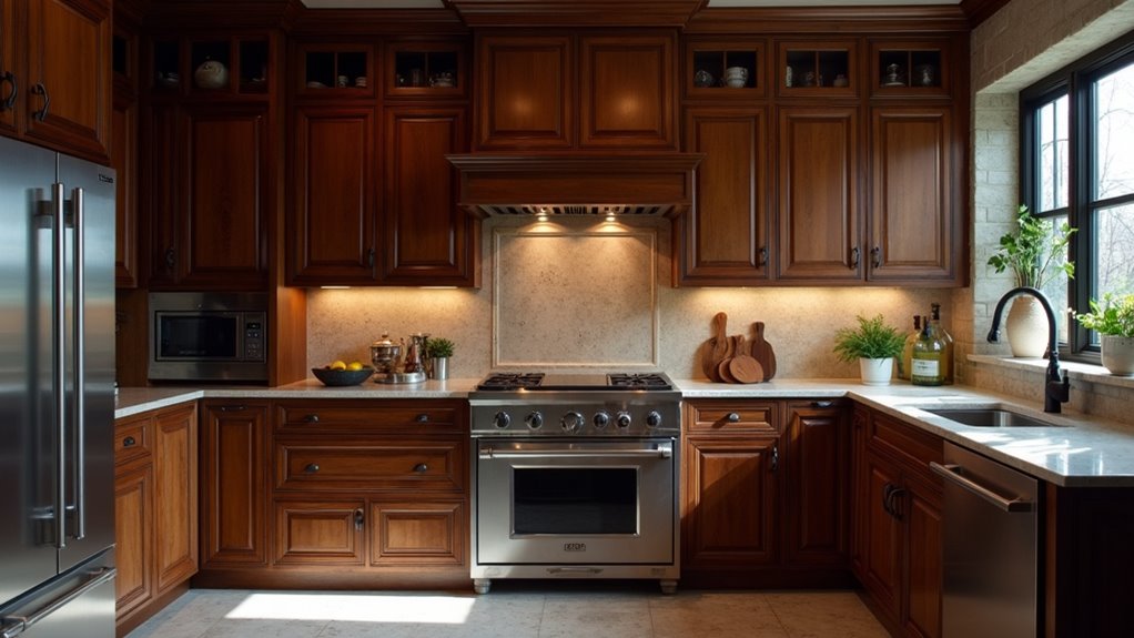 moody dark wood cabinets