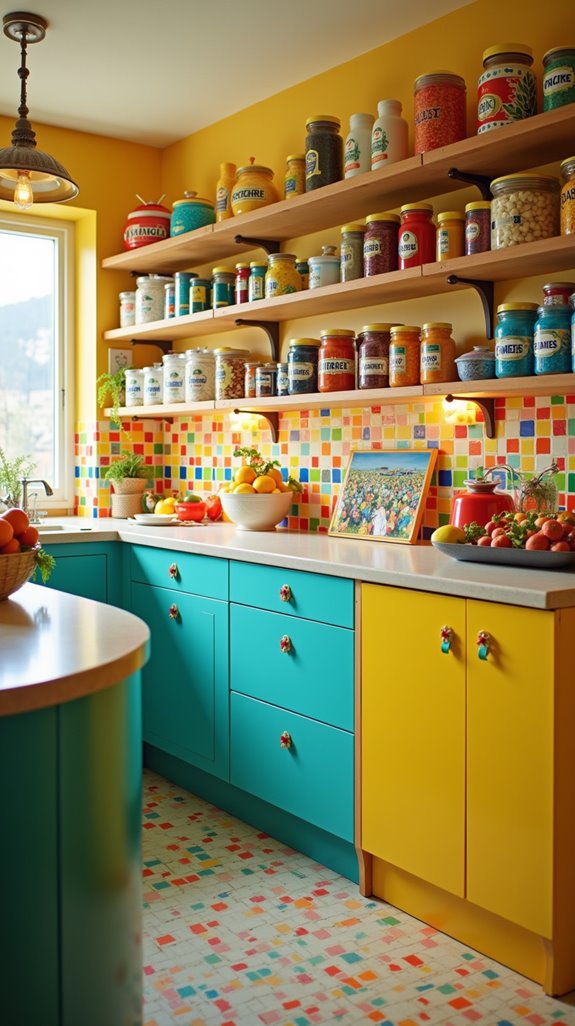 multi colored kitchen organization solutions