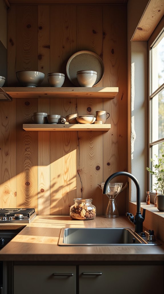 natural wood backsplash styles