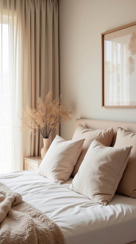 personalized beige bedroom artwork