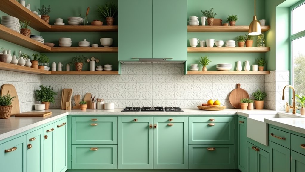 playful mint green kitchens