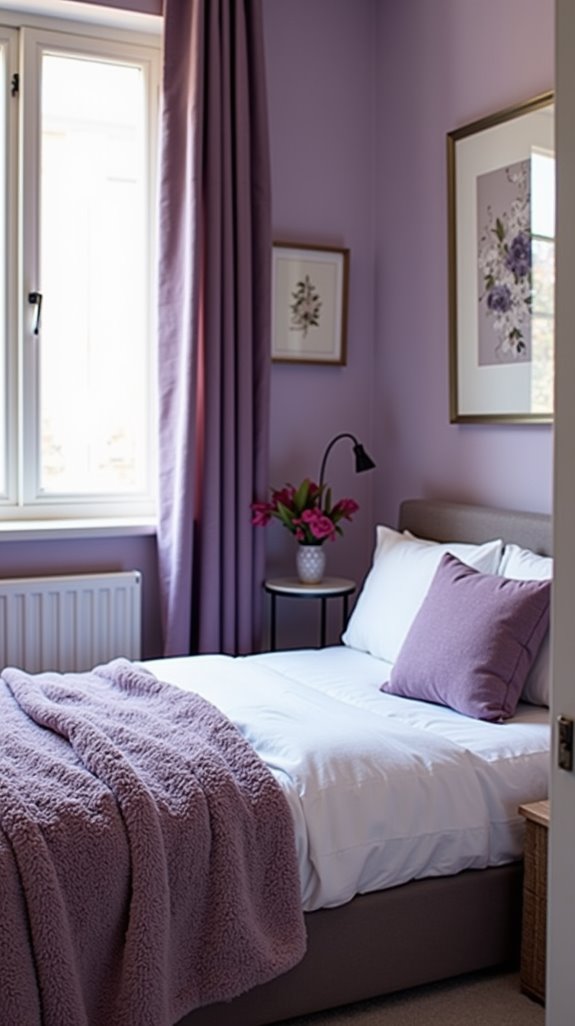 purple accents enhance spaces