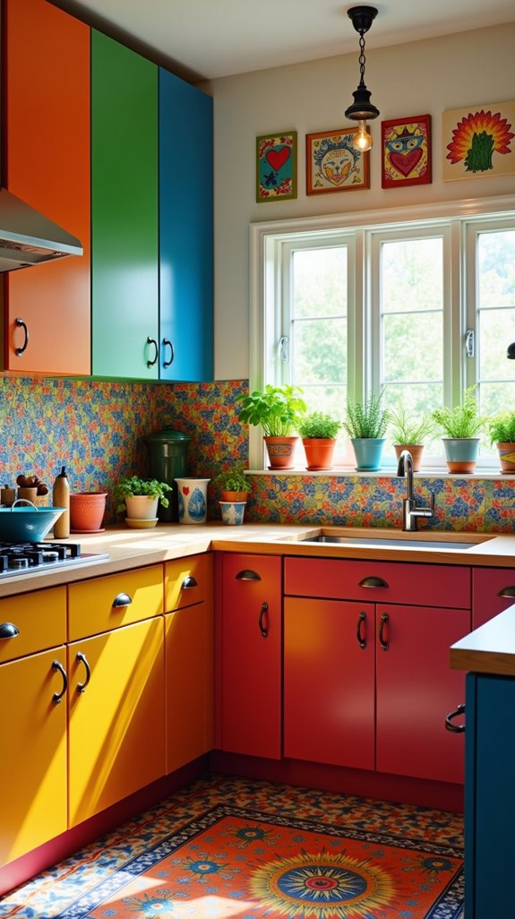 rainbow art kitchen decor