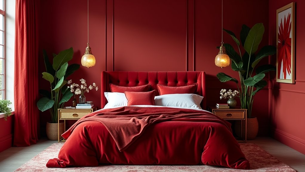 red bedroom design inspiration