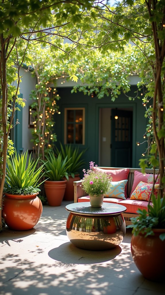 reflective surfaces brighten patios
