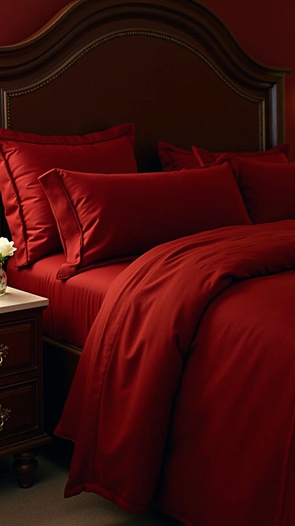 romantic red bedding selection
