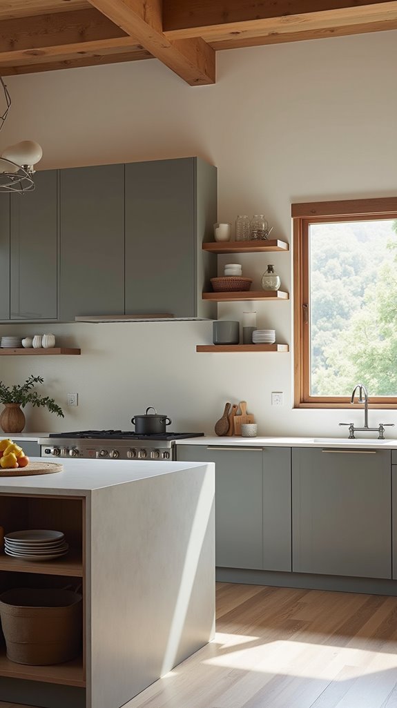 rustic grey wood kitchen