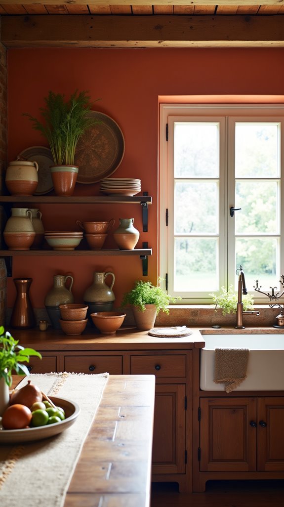 rustic warmth in kitchens