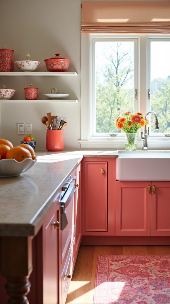 seasonal coral kitchen decor