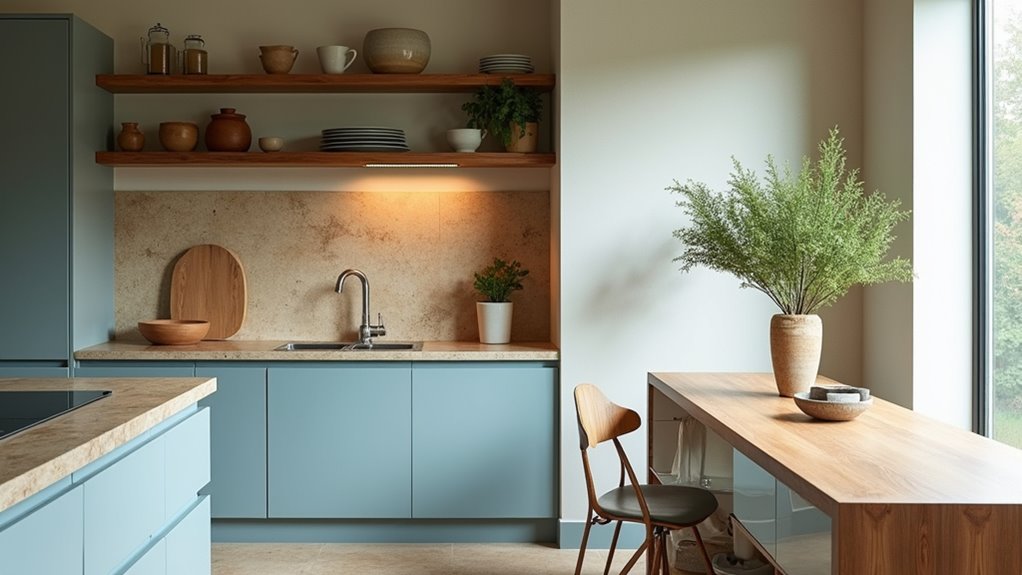 serene blue wood interiors