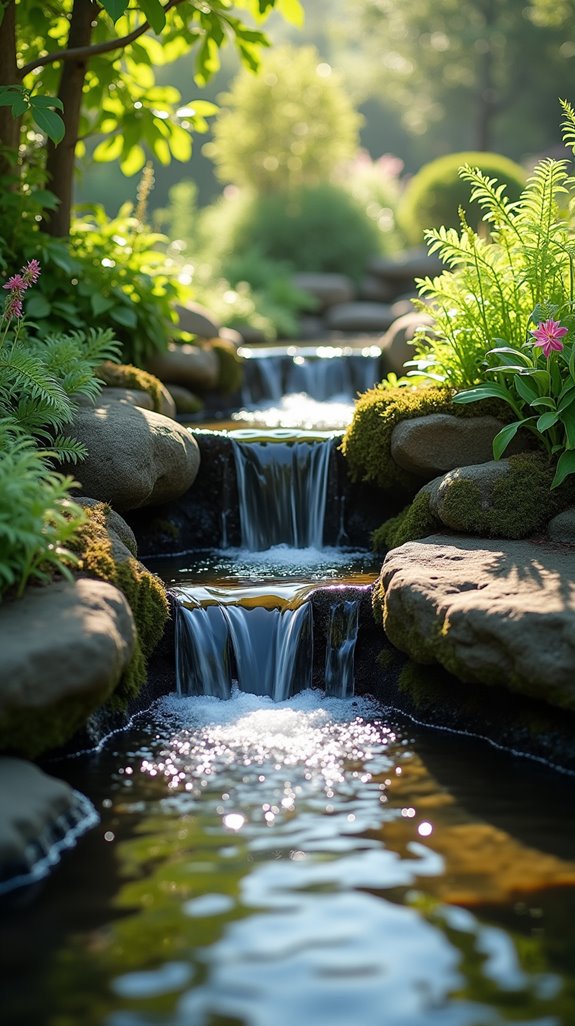 serene small garden waterfalls