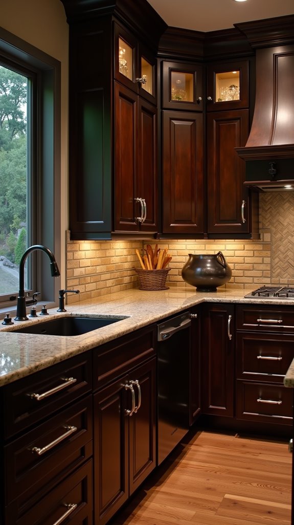 sleek black cherry cabinets