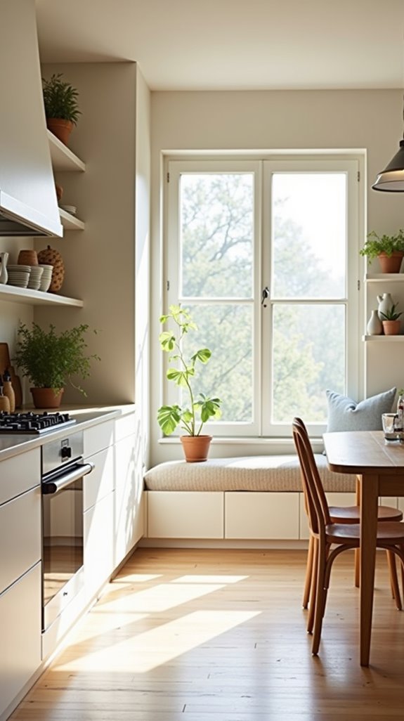 sleek serene kitchen design