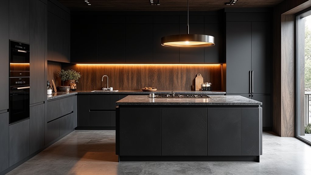 sophisticated dark charcoal kitchens