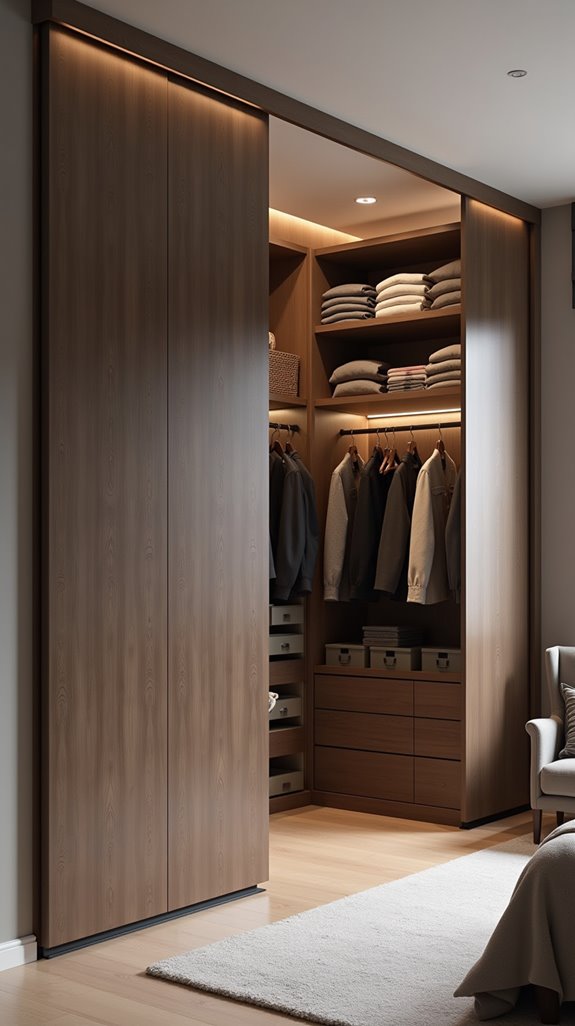 space efficient sliding wardrobe doors