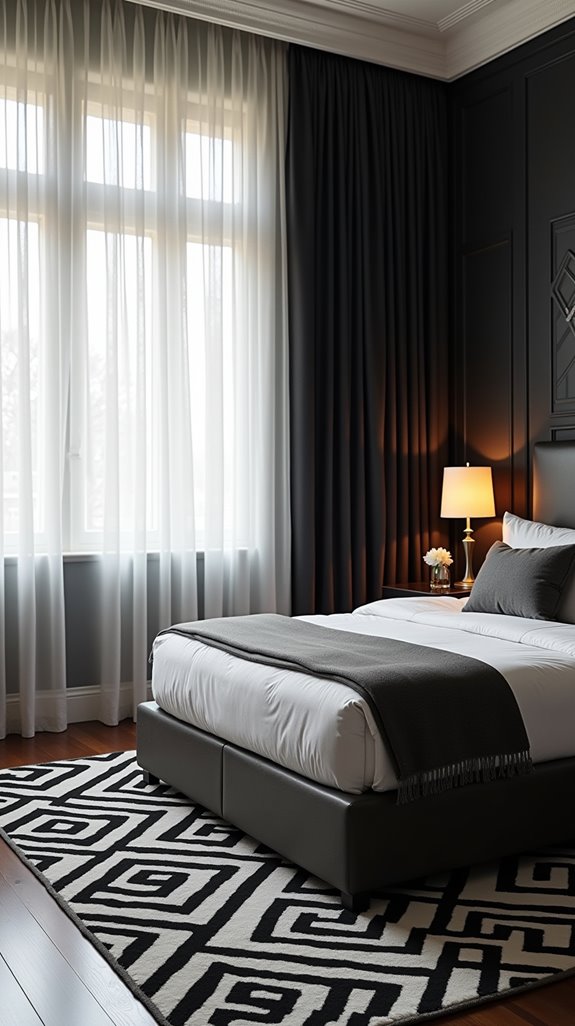 striking rugs and curtains