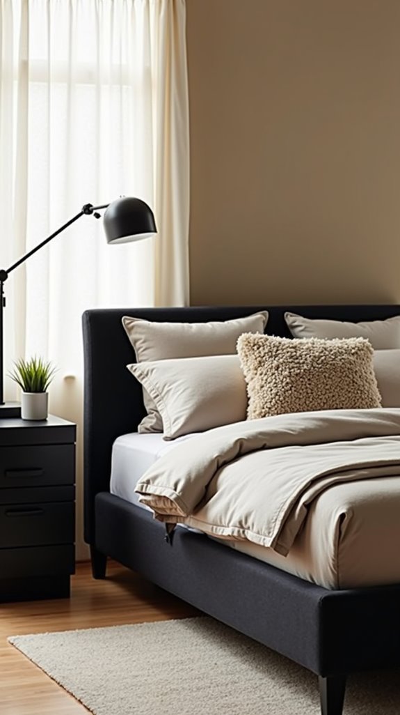 stylish bedroom black frame