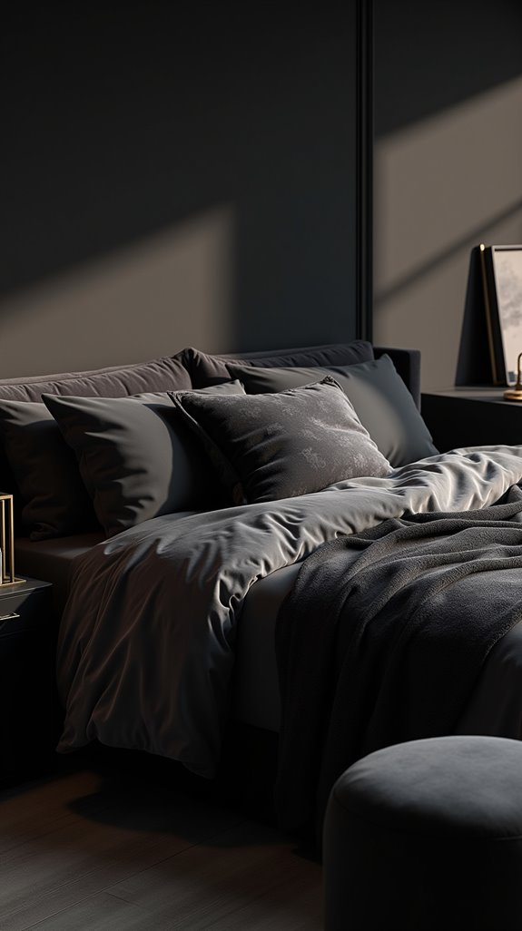 stylish black and grey bedding