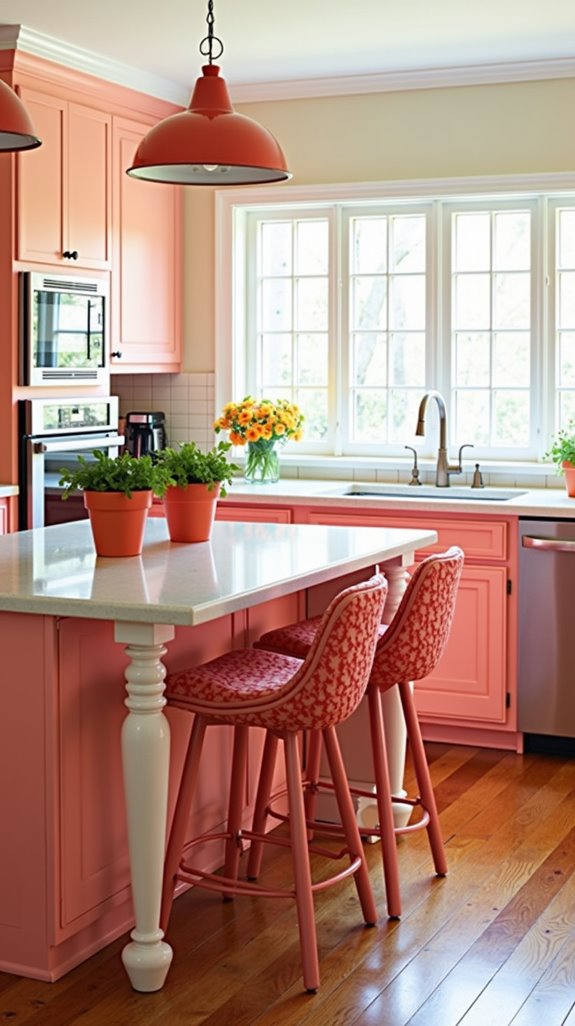 stylish coral kitchen furniture