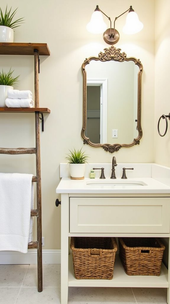 stylish cream bathroom storage