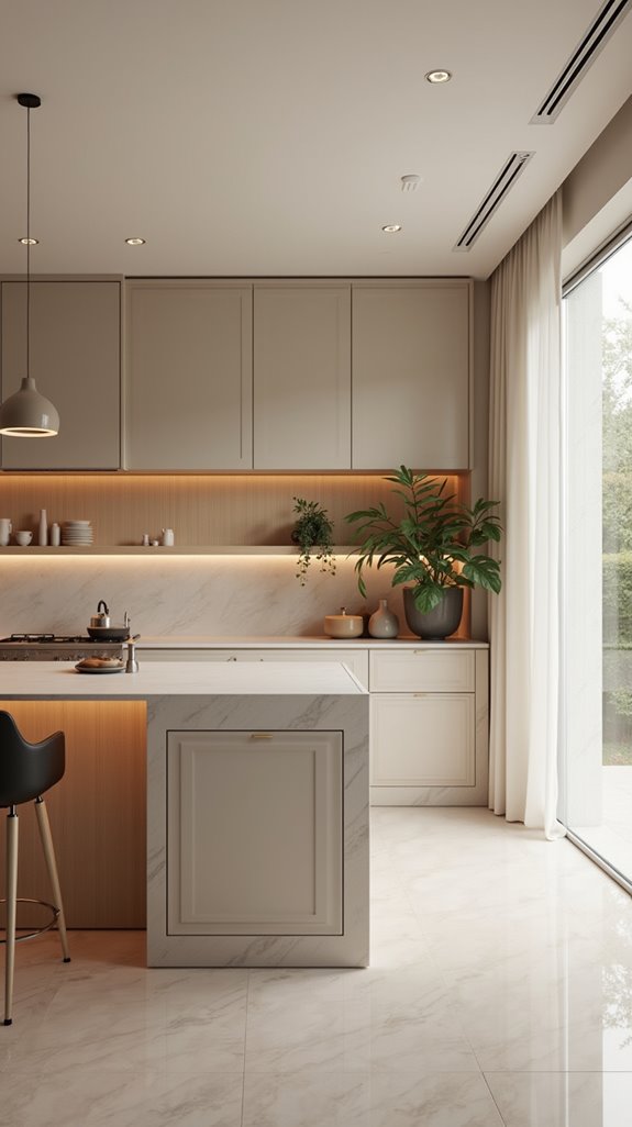 stylish functional minimalist island