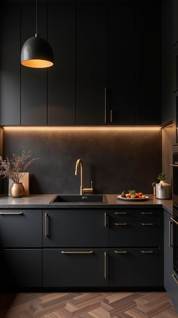 stylish hardware enhances kitchen