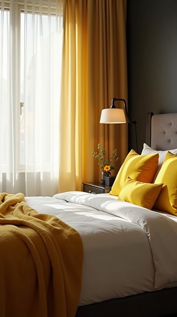 subtle yellow accessory accents