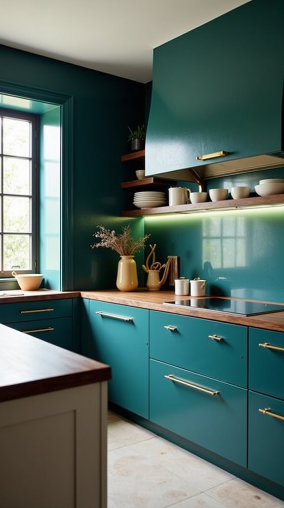 teal and contrasting colors