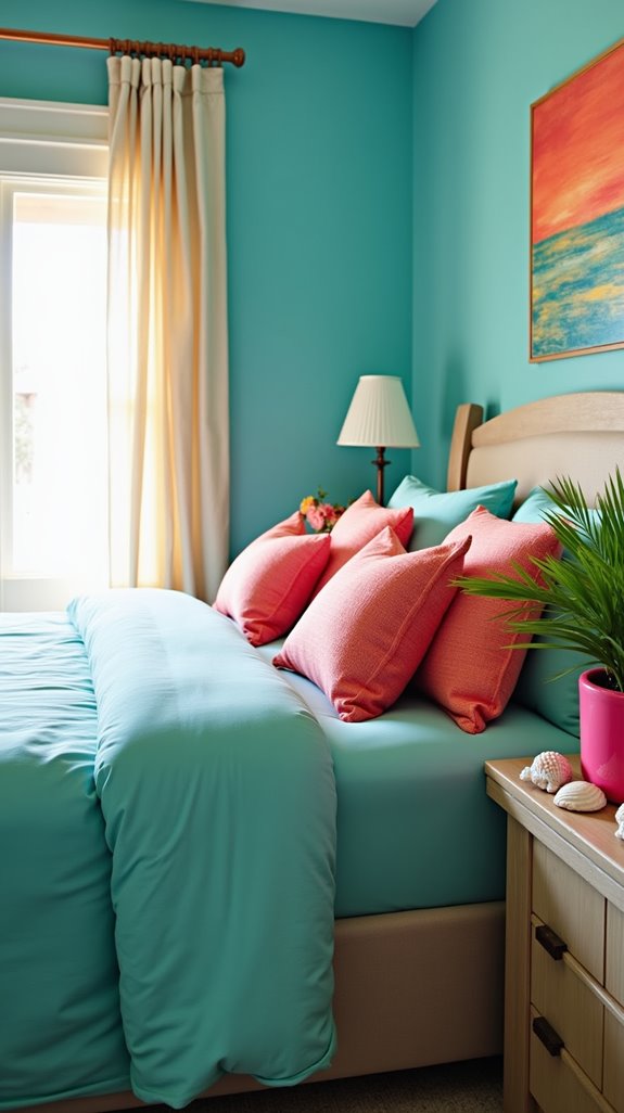 teal coastal bedroom retreat