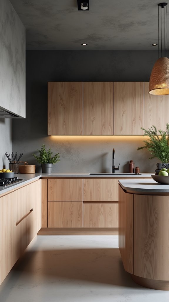 textured grey kitchen walls