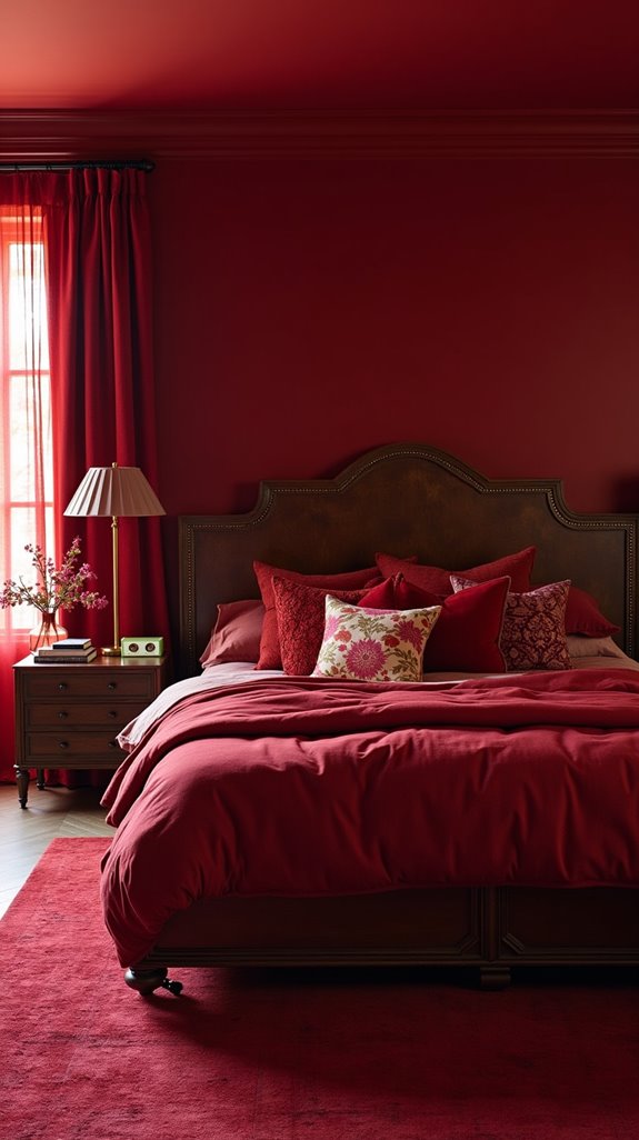textured red fabric layers