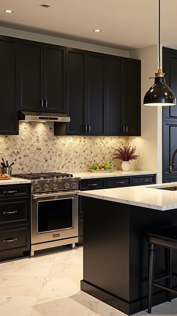 textures enhance black cream kitchens