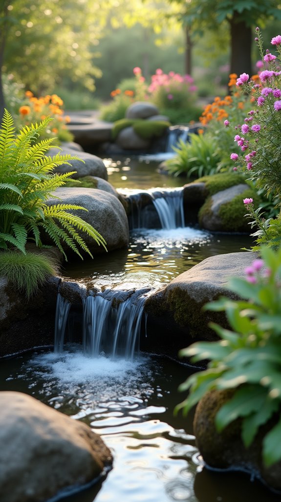 tranquil cascading garden oasis