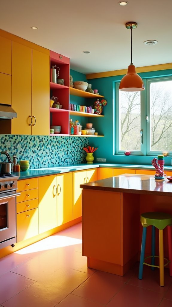 vibrant colorful kitchen design