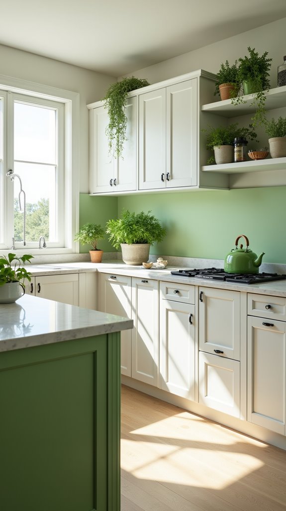 vibrant green kitchen accents