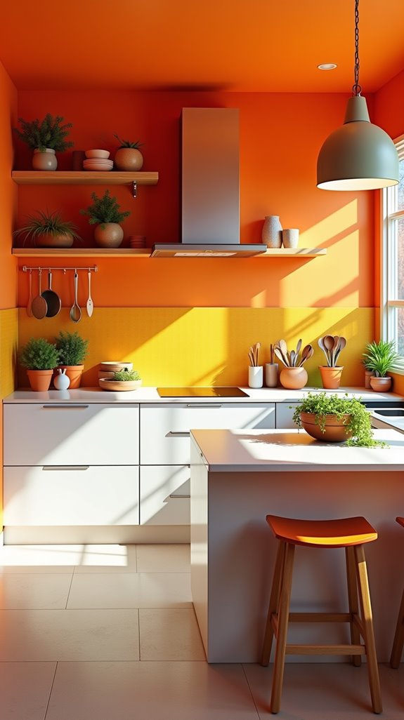 vibrant orange kitchen transformations