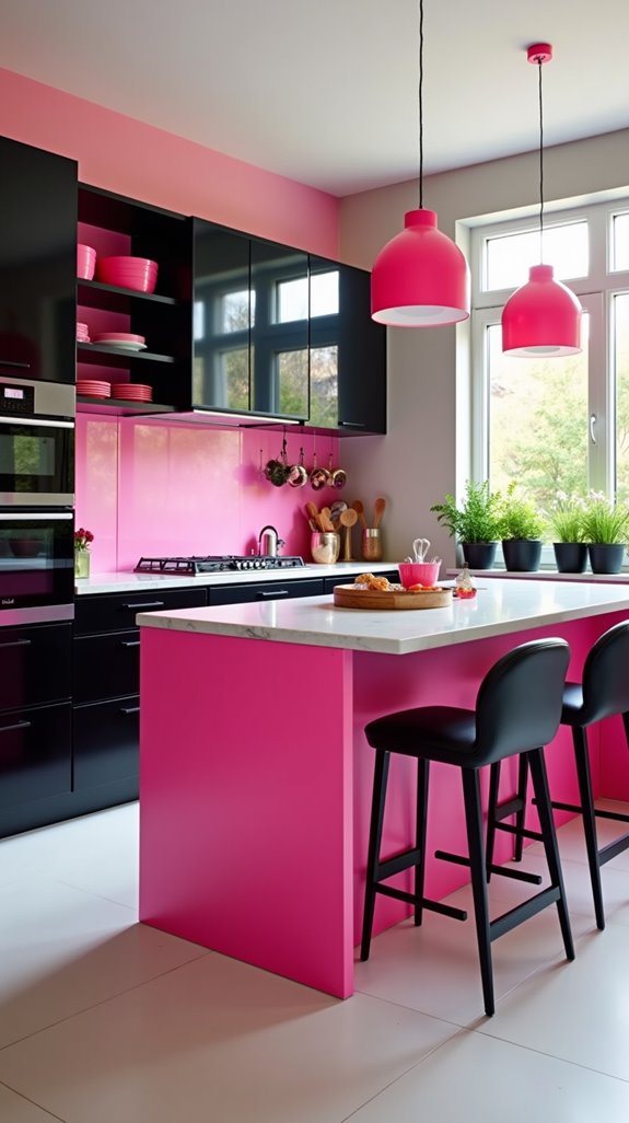 vibrant pink kitchen choices