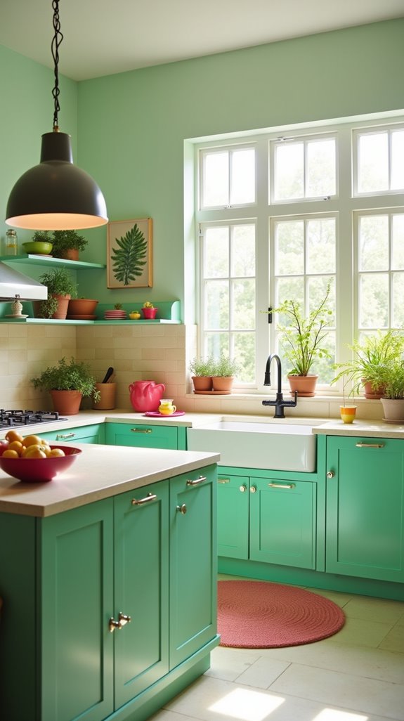 vibrant pistachio kitchen decor