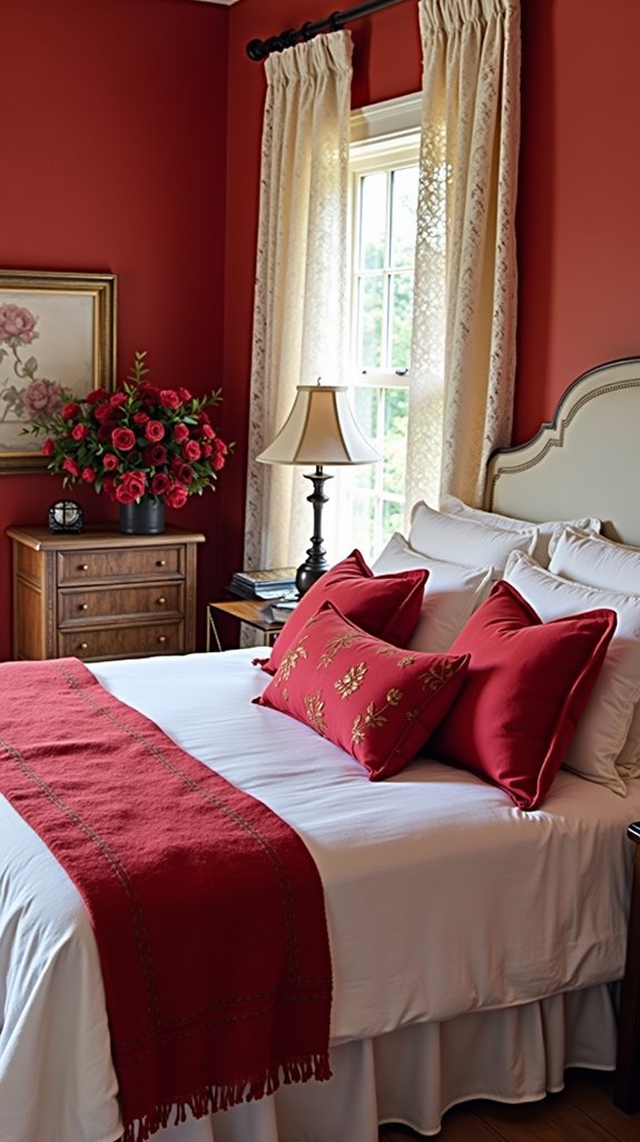 vibrant red decor accents