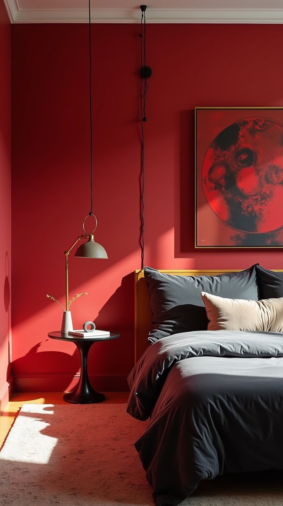 vibrant red decor accents
