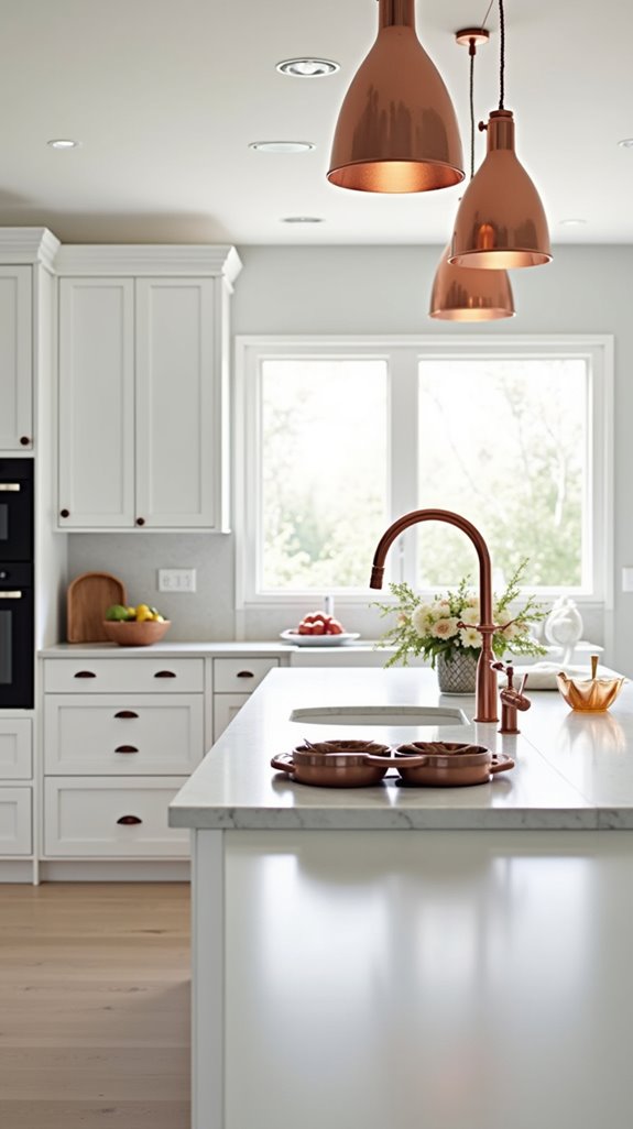 warm copper kitchen accents